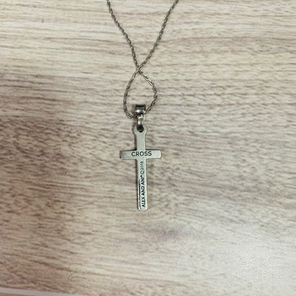 Alex And Ani Silver Tone Cross Pendant And Adjustable Chain EUC With Box - Picture 4 of 8